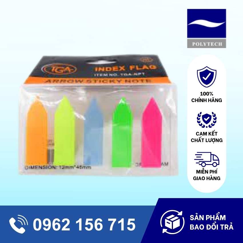 Sticky Note Tga File Giấy Note 5 Màu Nhựa TGA - Văn Phòng Phẩm Vũng Tàu PT